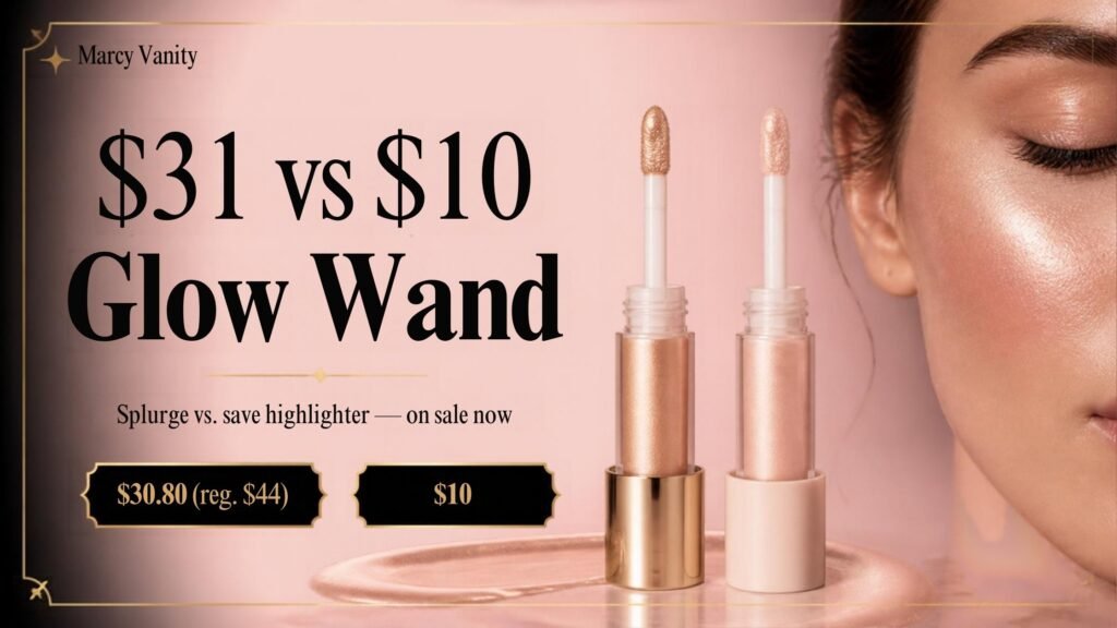 Charlotte Tilbury Beauty Light Wand $30.80 vs e.l.f. Halo Glow Beauty Wand $10