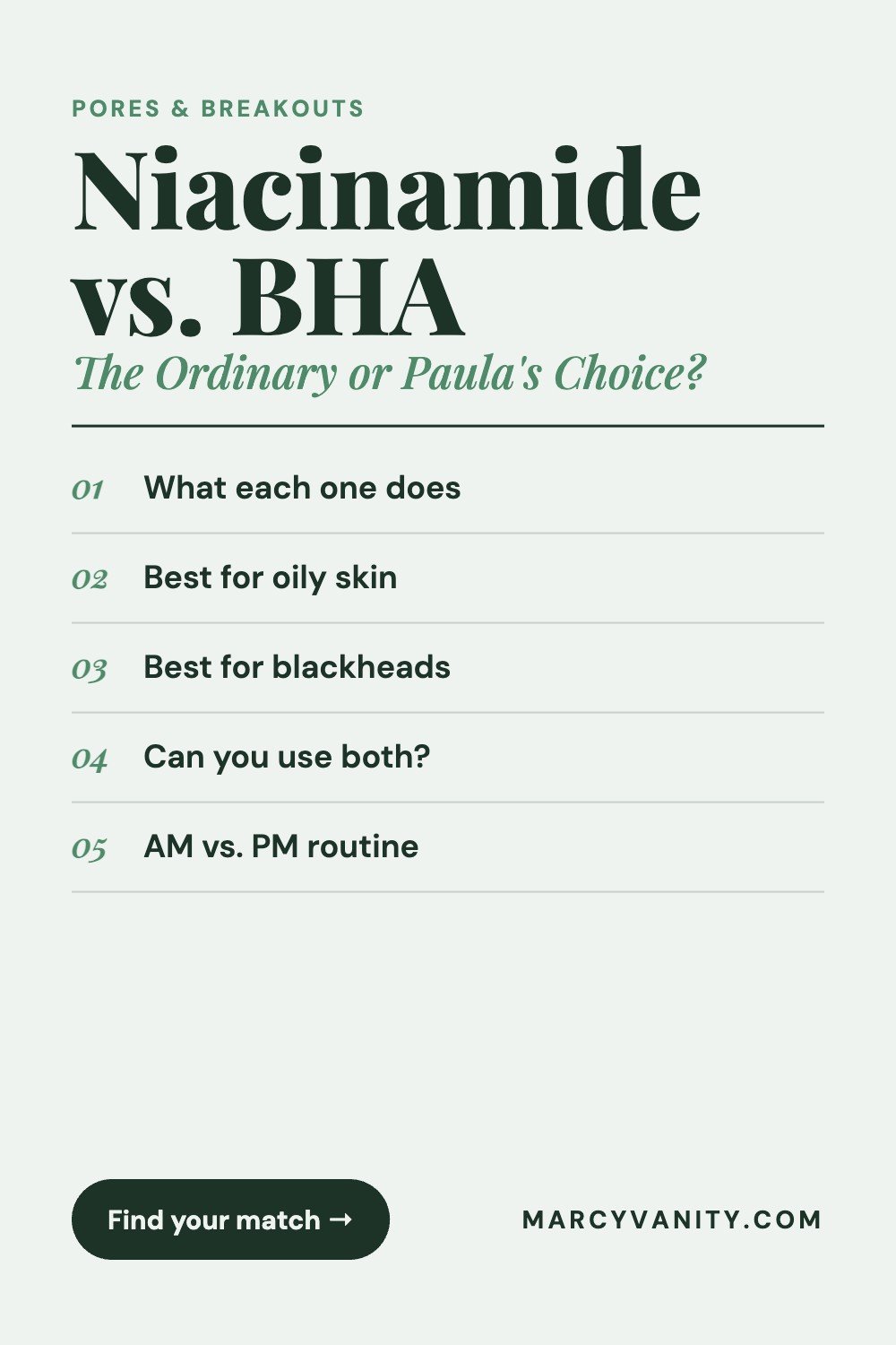 The Ordinary Niacinamide vs. Paula's Choice BHA: Which Is Better for Pores and Breakouts? The Ordinary Niacinamide vs. Paula's Choice BHA: Which Is Better for Pores and Breakouts?